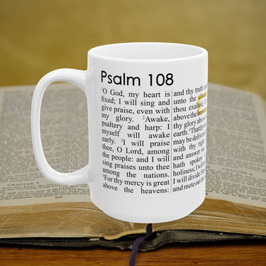 Psalm 108 Full Text - 15oz Coffee Mug